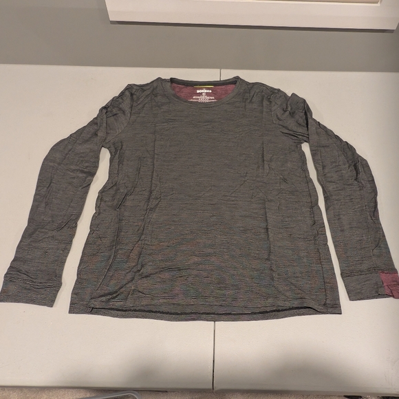 Bombas Women's Merino Wool Blend Crew Neck Long Sleeve T-Shirt, Gray, Size M REG - Picture 3 of 4
